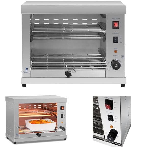 ROYAL CATERING Tostiera Mini Forno 3250W Tostapane Elettrico Toast Cucina Monofase Piano Doppio