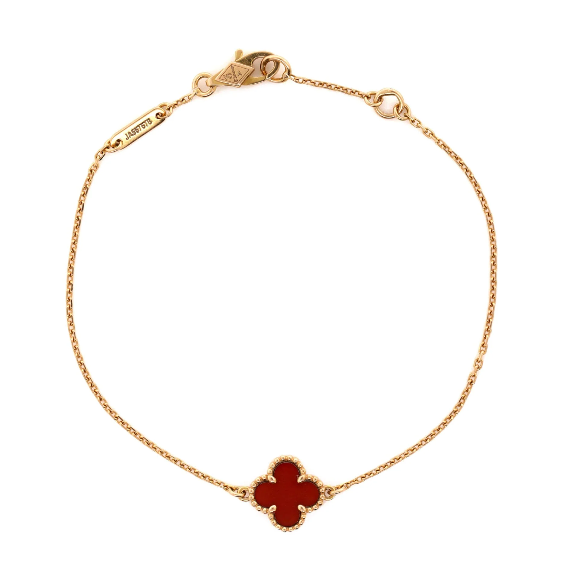 Sweet Alhambra Bracelet 18K Rose Gold and Carnelian