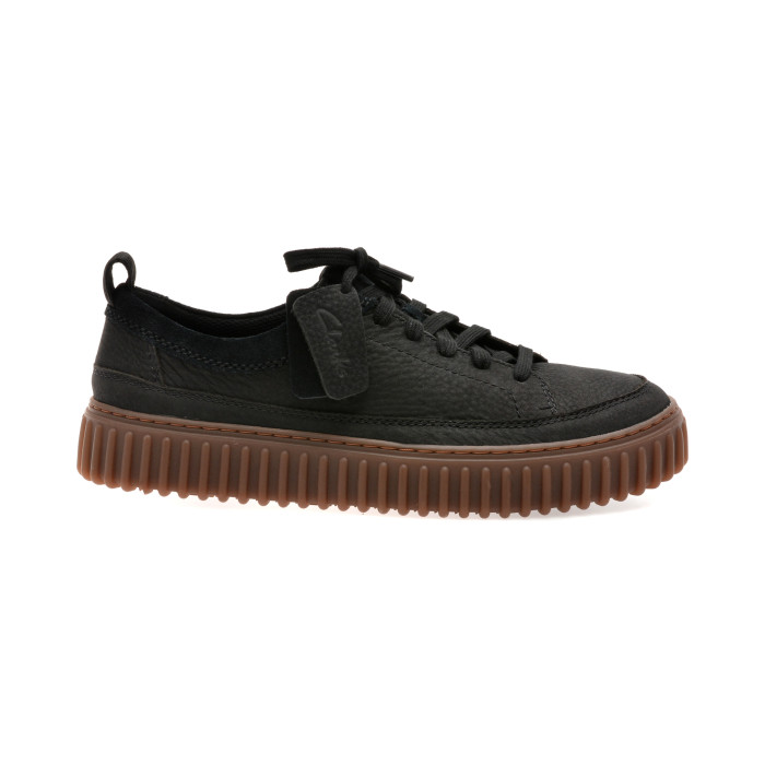Pantofi sport CLARKS negri, TORHILL LACE, din nabuc