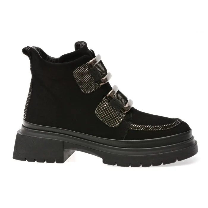 Ghete GRYXX negre, 386469, din piele intoarsa