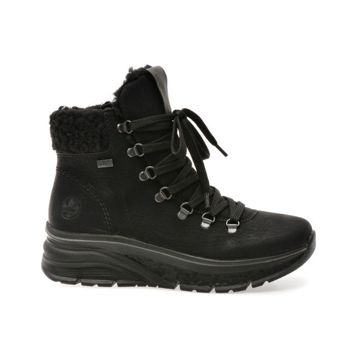 Ghete RIEKER negre, 48034, din piele ecologica