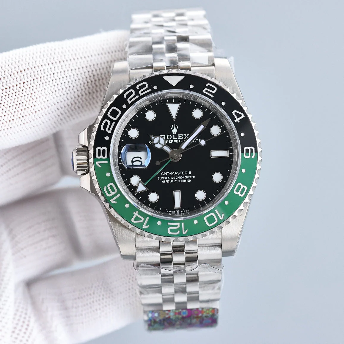 GMT-MASTER II CUSTOM GREEN BLACK BEZEL JUBILEE BRACELET