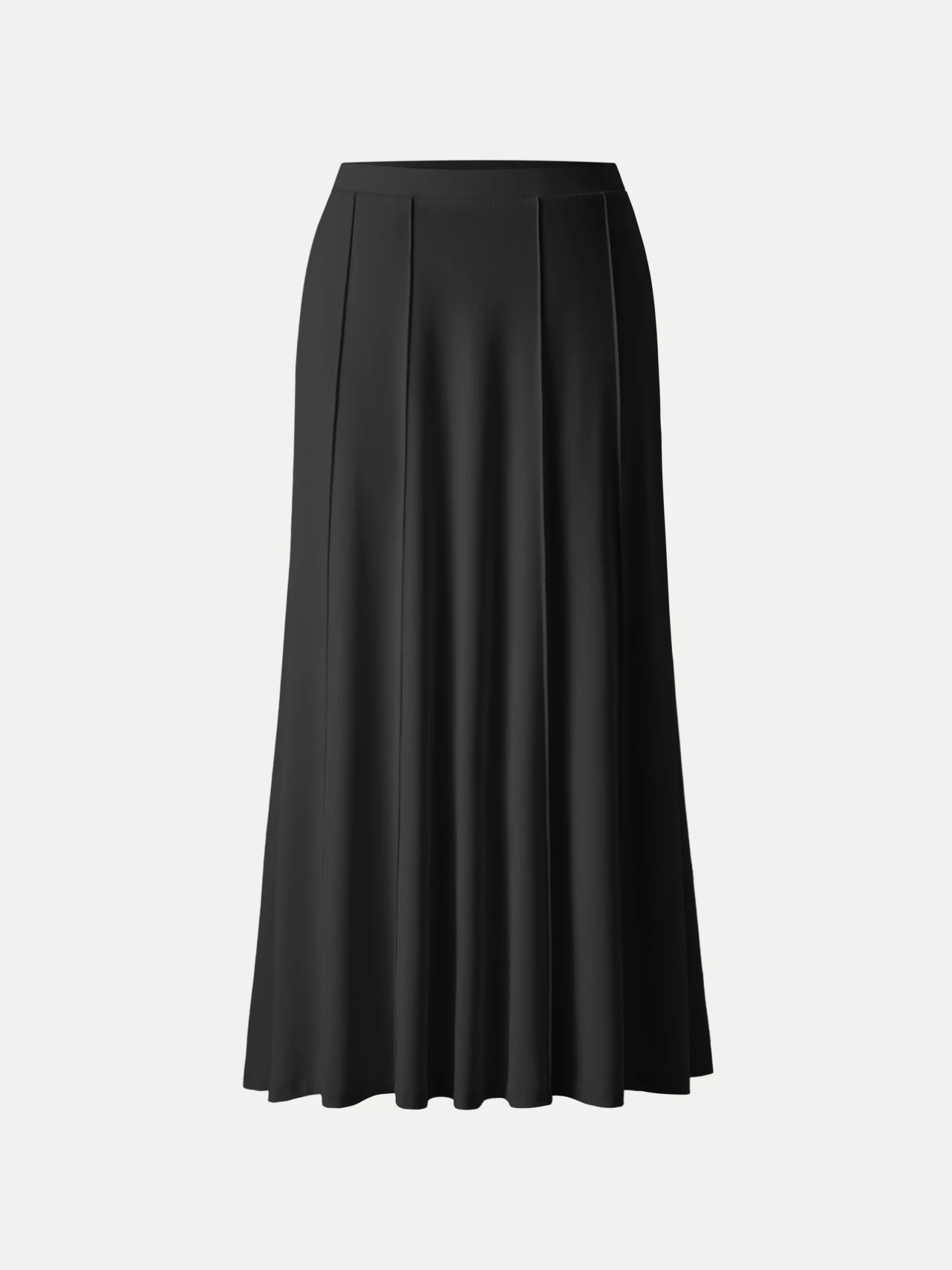 Mid Rise A-line Pintucks Pull-on Maxi Skirt