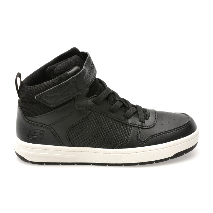 Ghete SKECHERS negre, SMOOTH STREET, din piele ecologica