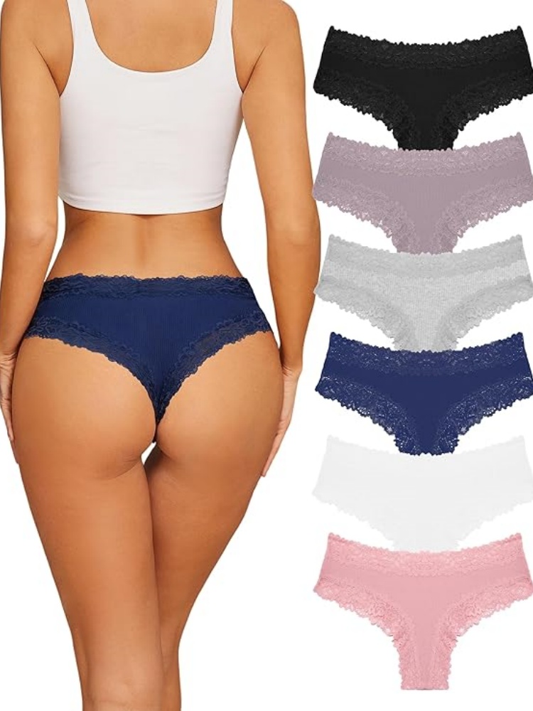 VALENTINIANA Womens Cotton Underwear Sexy Lace