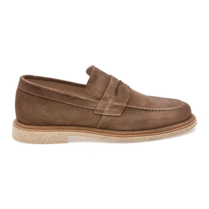 Mocasini eleganti BITE THE BULLET gri, 6952, din piele intoarsa