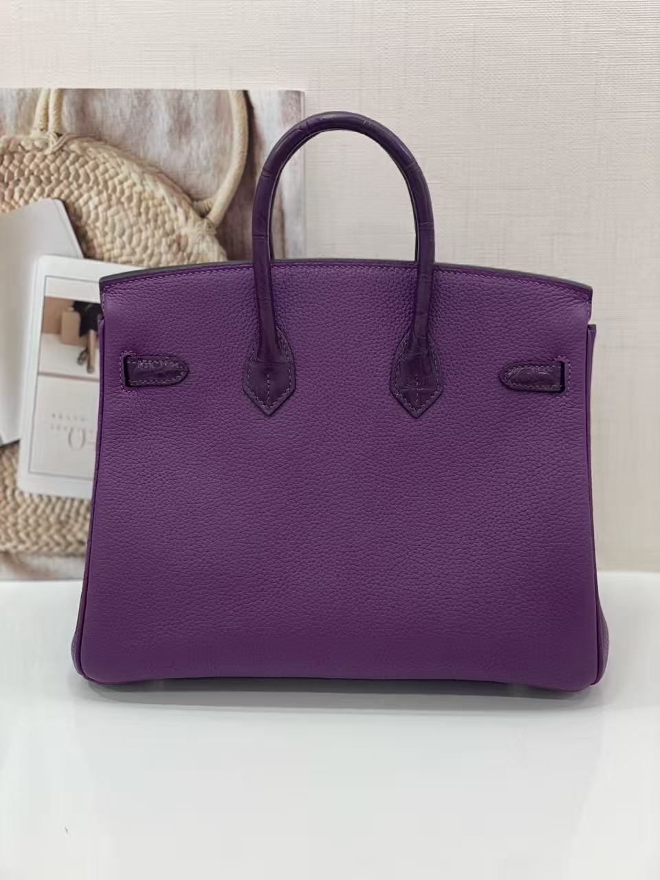 Hermès Birkin Violet  30-35cm  gold clasps Crocodile skin customization