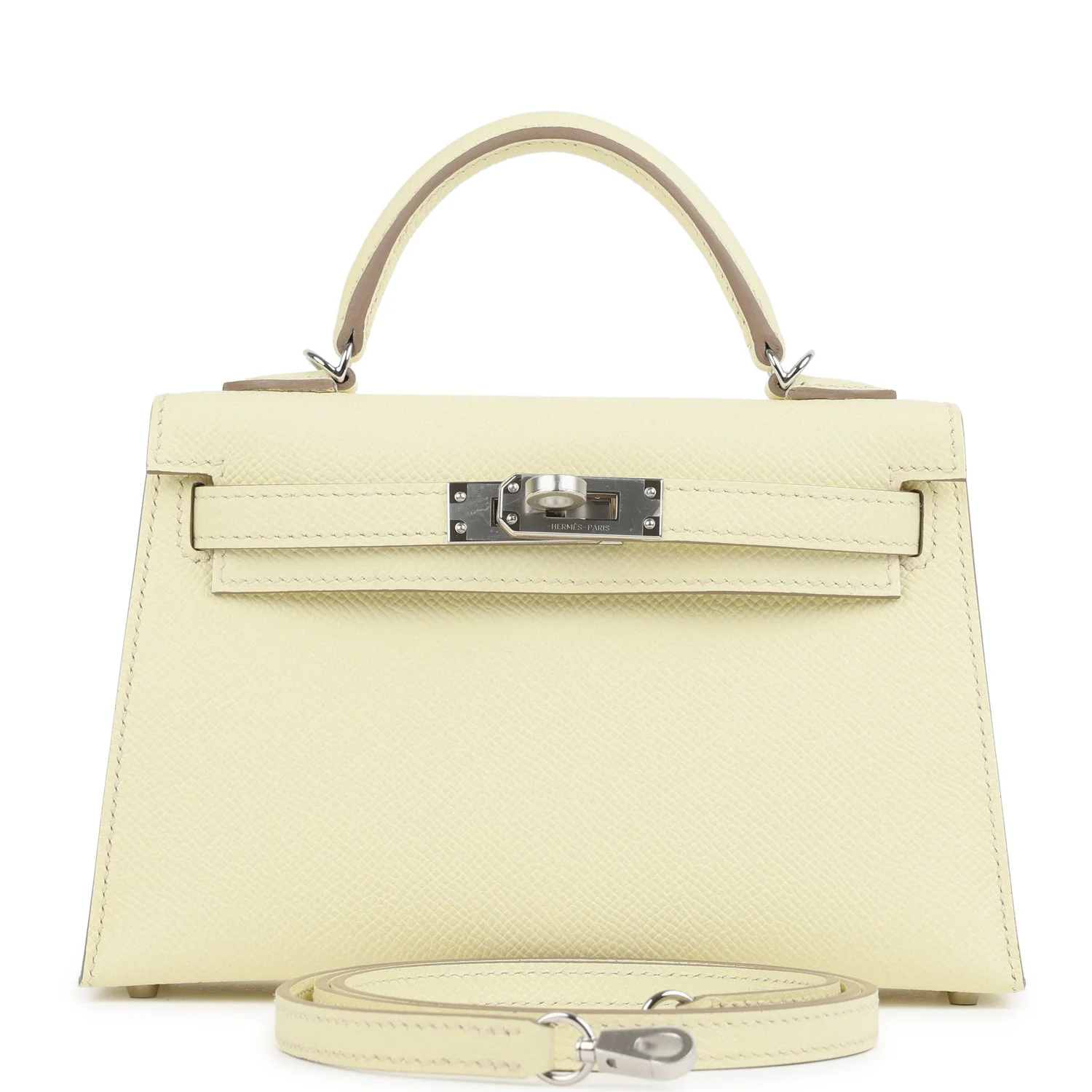 Hermes Kelly Sellier 20 Jaune Milton Epsom Palladium Hardware