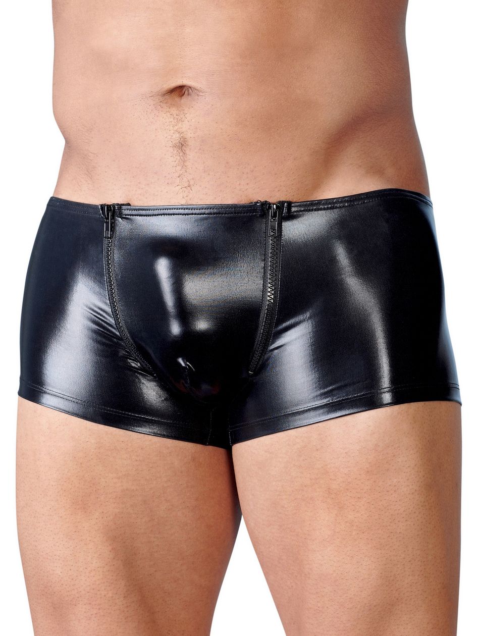 Svenjoyment Wet Look Zip Front Enhancement Boxers