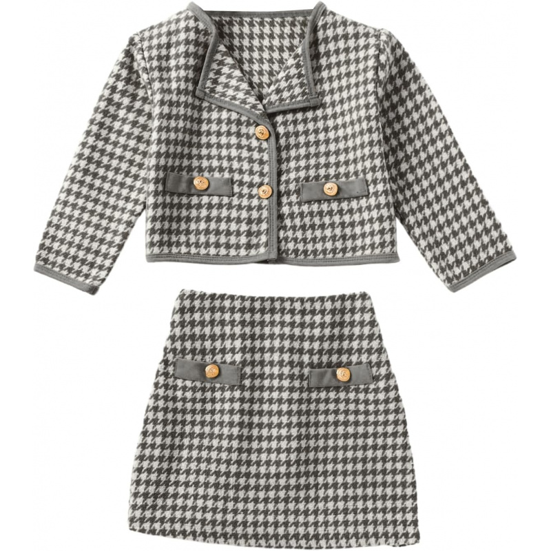Girl's 2 Piece Houndstooth Outfits