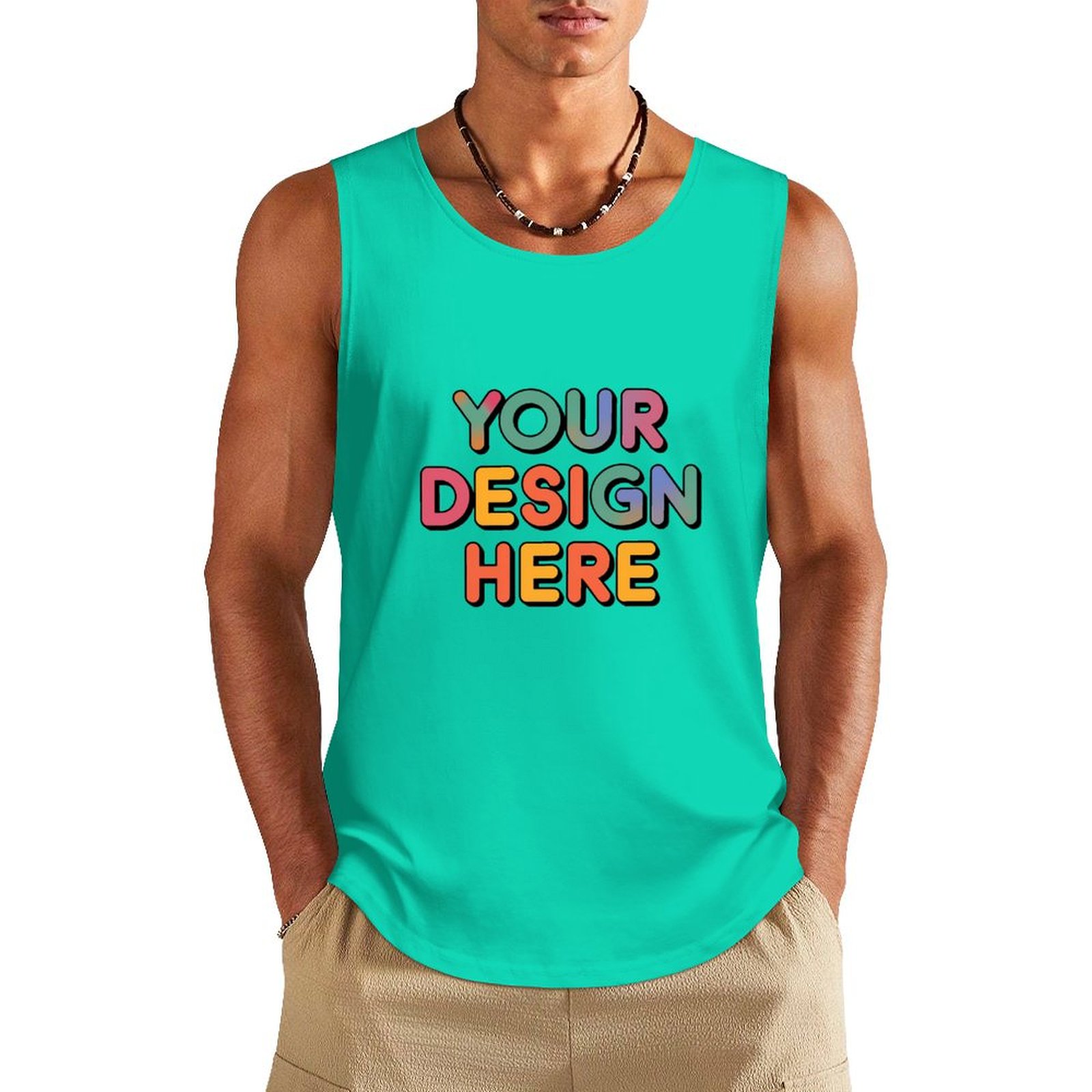 Personalized Custom Men’s 100% Cotton Sleeveless Vest