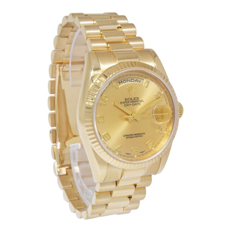 Rolex Day-Date 118238 Champagne Dial Arabic Numeral 36mm Unisex Replica Watch