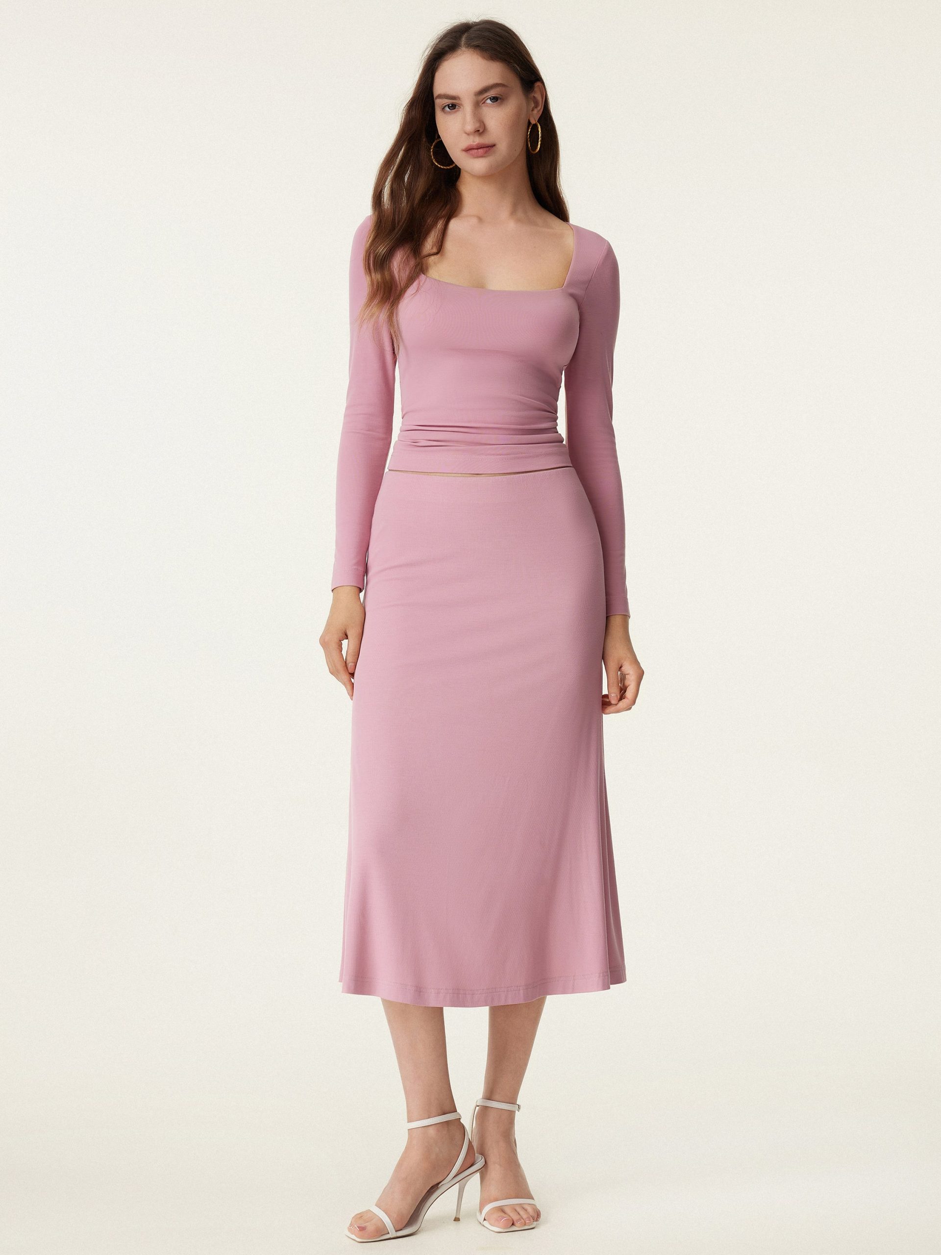 Breezy Pull-on Mermaid Midi Skirt