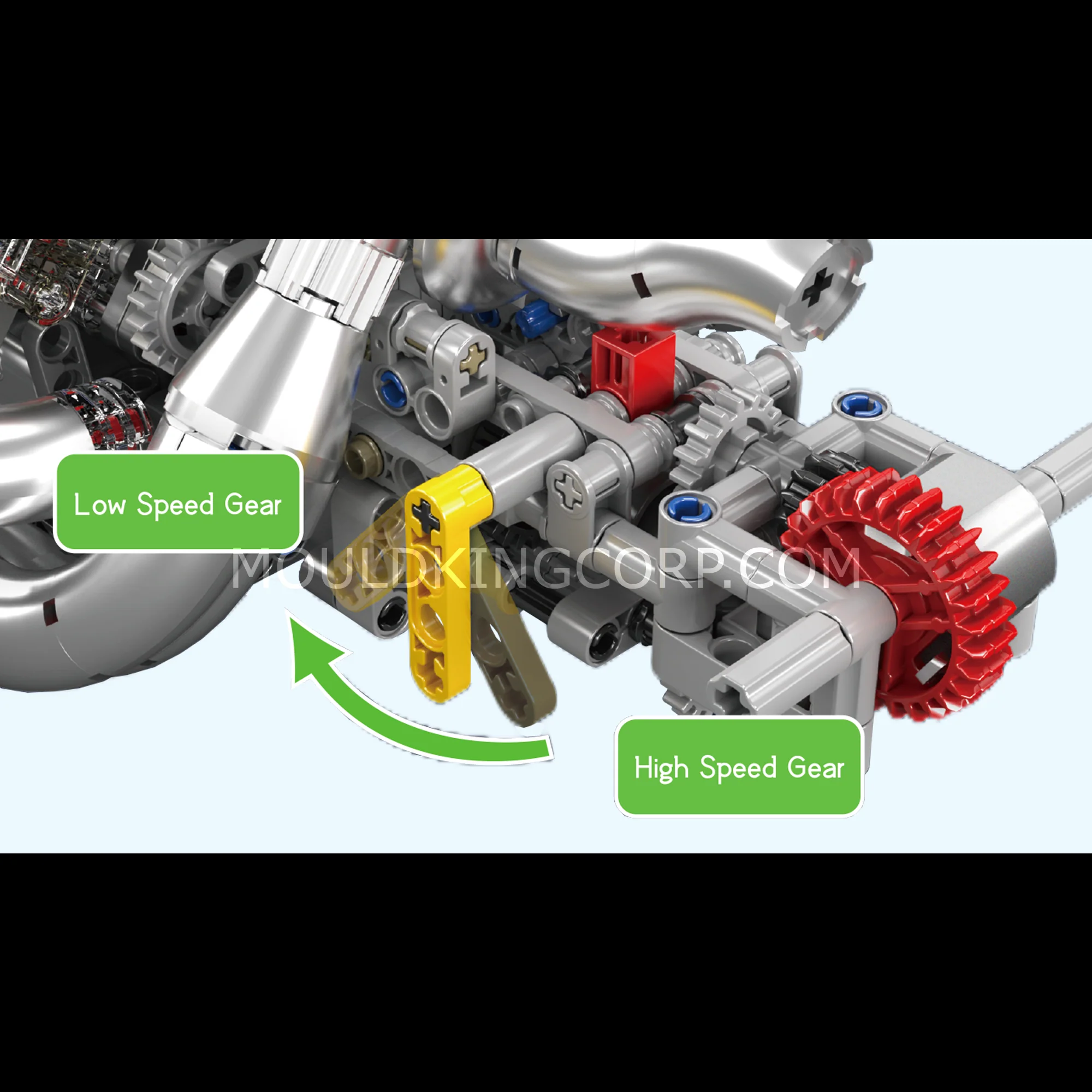 Mould King 10188 Motorized STR13 V6 Engine Model Building Kit | 980 Pcs