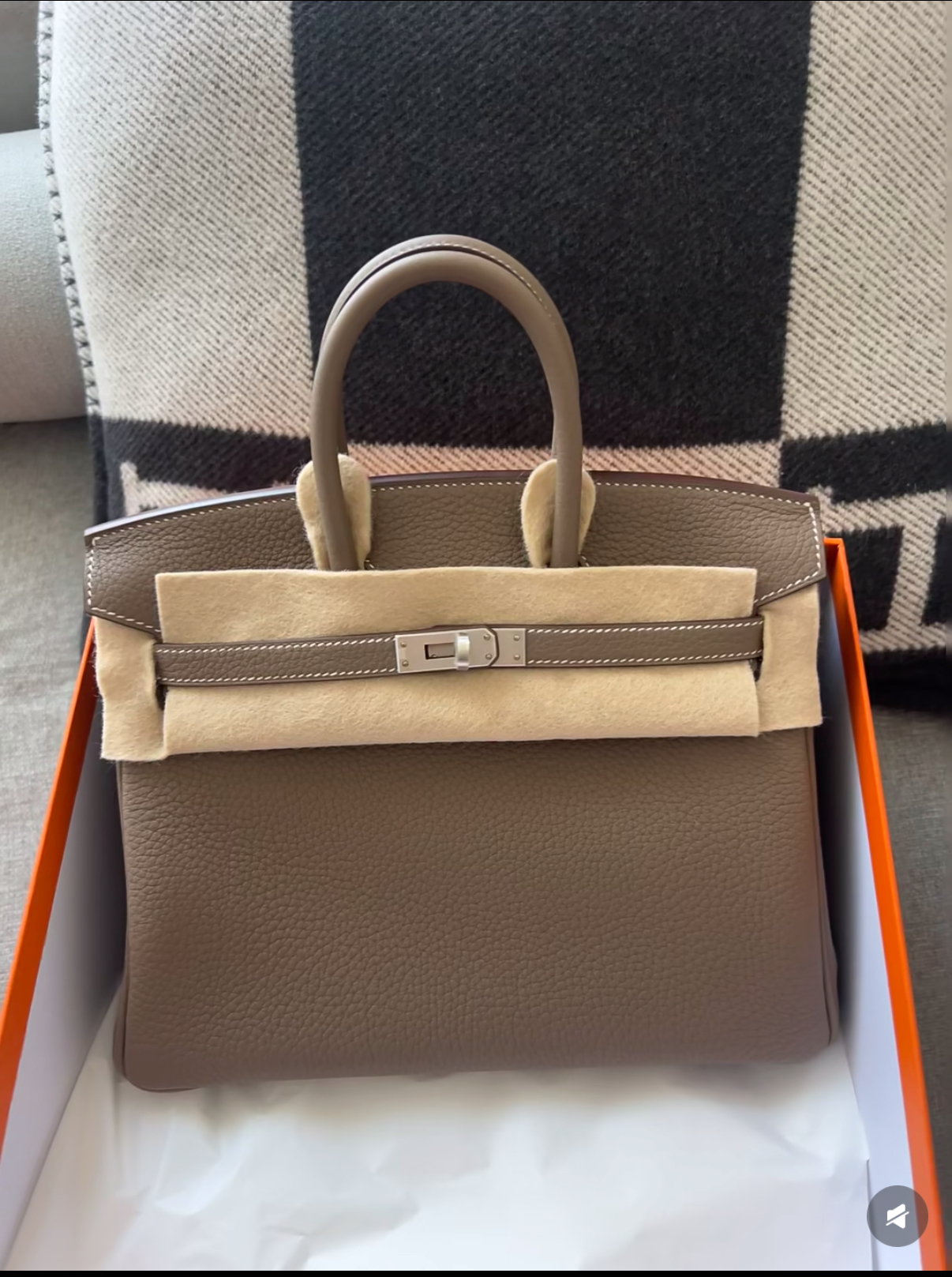 Hermès BirKin 25-35 Elephant Grey Silver Buckle Custom