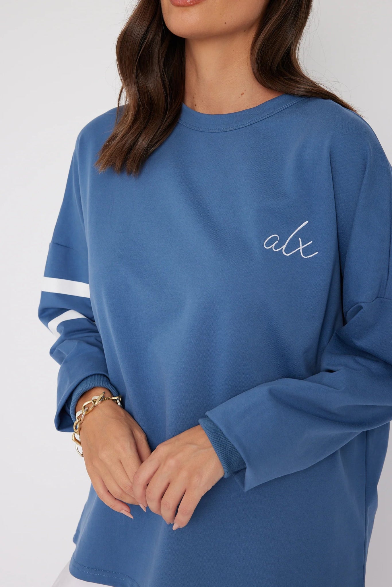StripeEmbroidered Crew