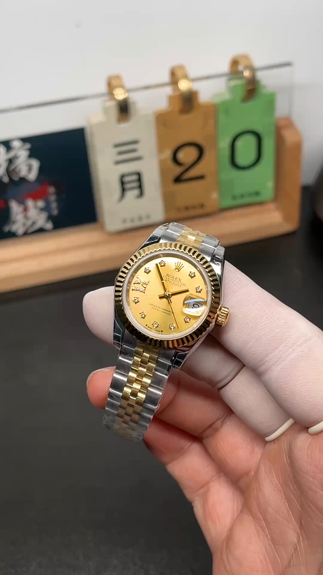 Rolex Lady-Datejust 279173-0021 Champagne Dial 28 Diamond-Set Roman Replica