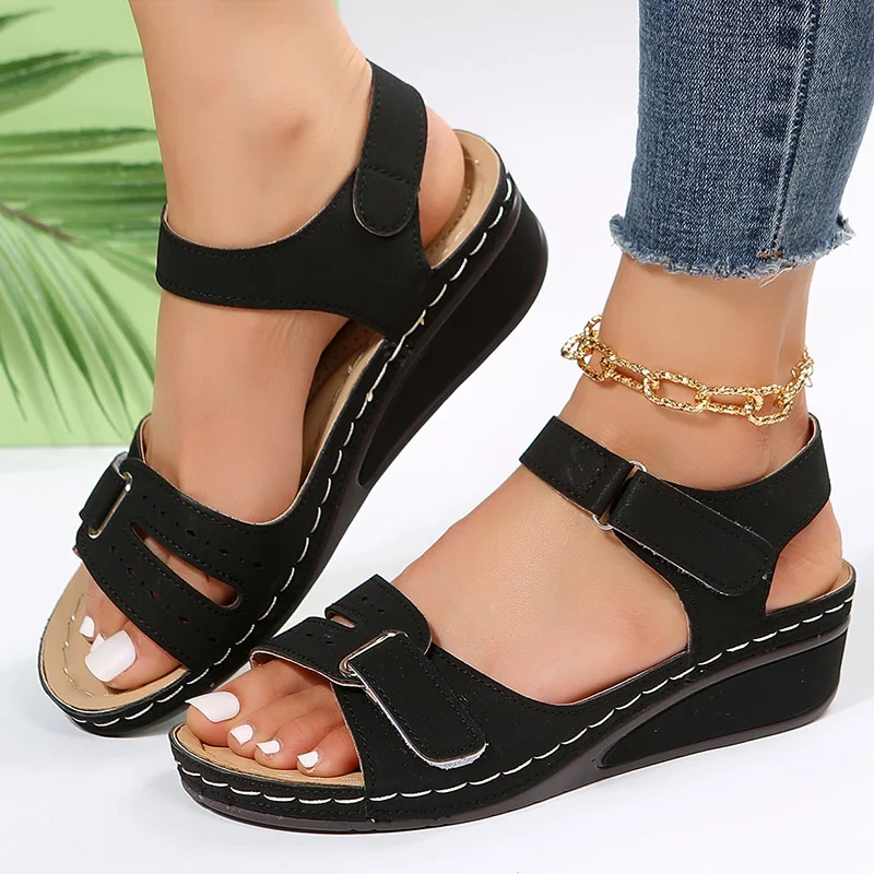 Women Sandals 4.5cm Heels Summer Sandals With Platform Wedges Summer Shoes For Women Heeled Sandals Wedge Sandalias