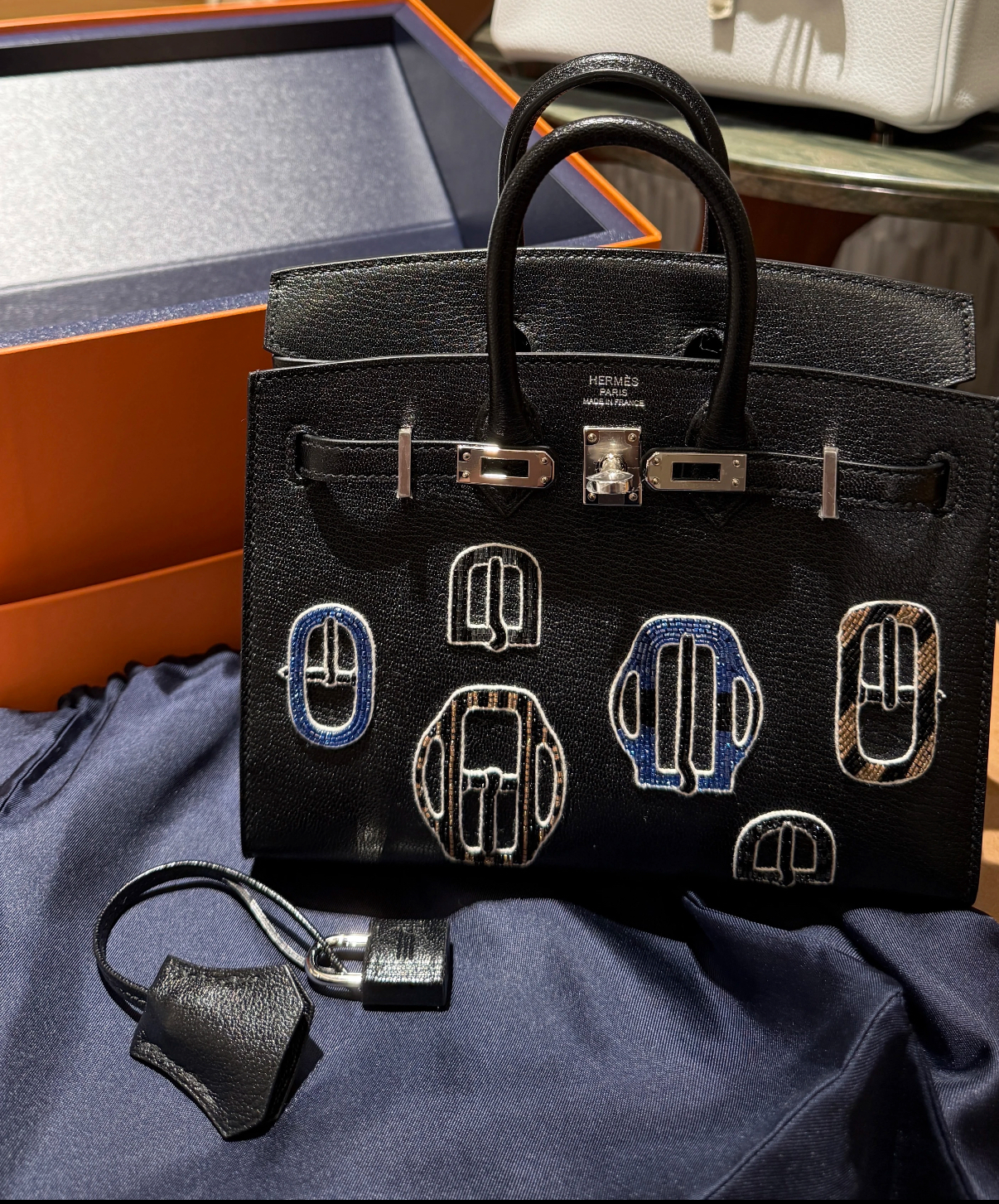 Birkin 20-25 Badge Bag  Custom Goat Leather