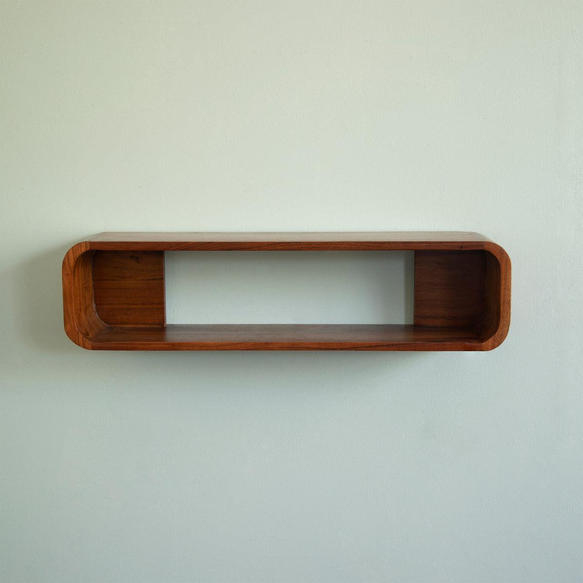 Boxy Wooden Wall Shelf