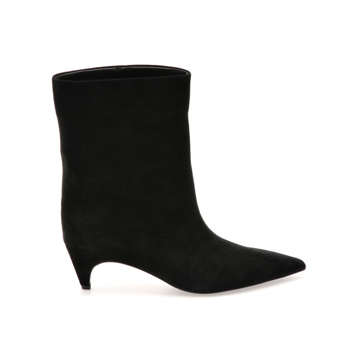 Botine elegante EPICA PREMIUM negre, 81R, din piele intoarsa