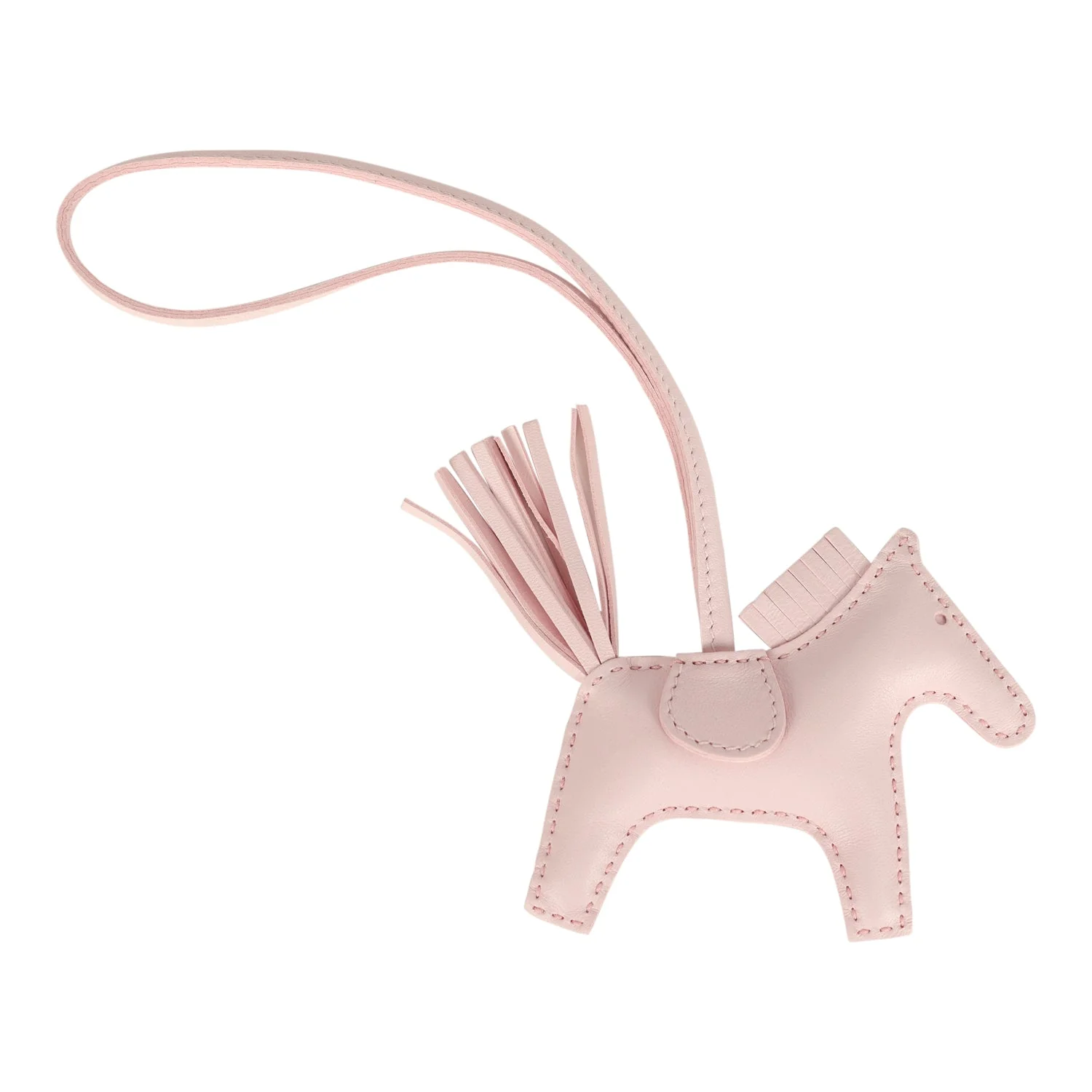 Hermes Rodeo Bag Charm PM Rose Darling Milo Lambskin