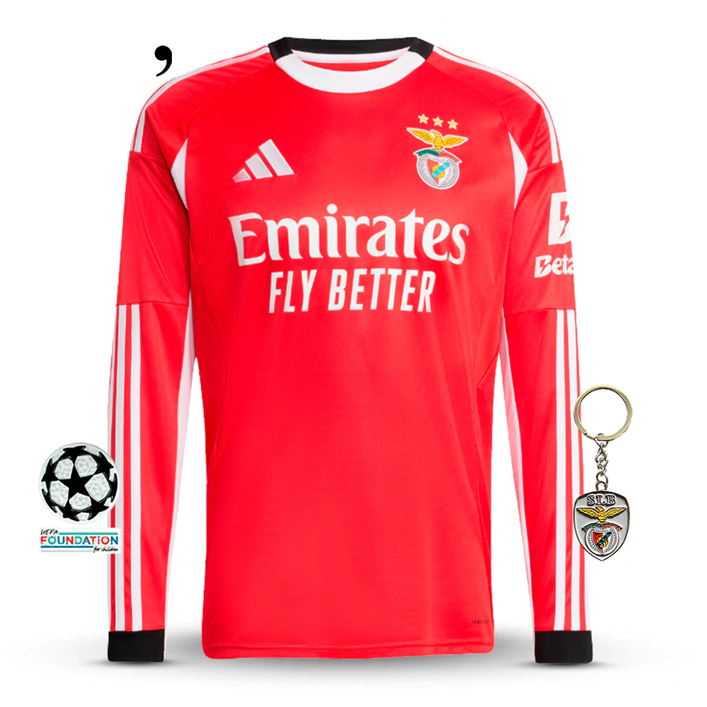 Camisola Benfica Manga Longa Principal 2025/26 - ��LTIMAS UNIDADES!