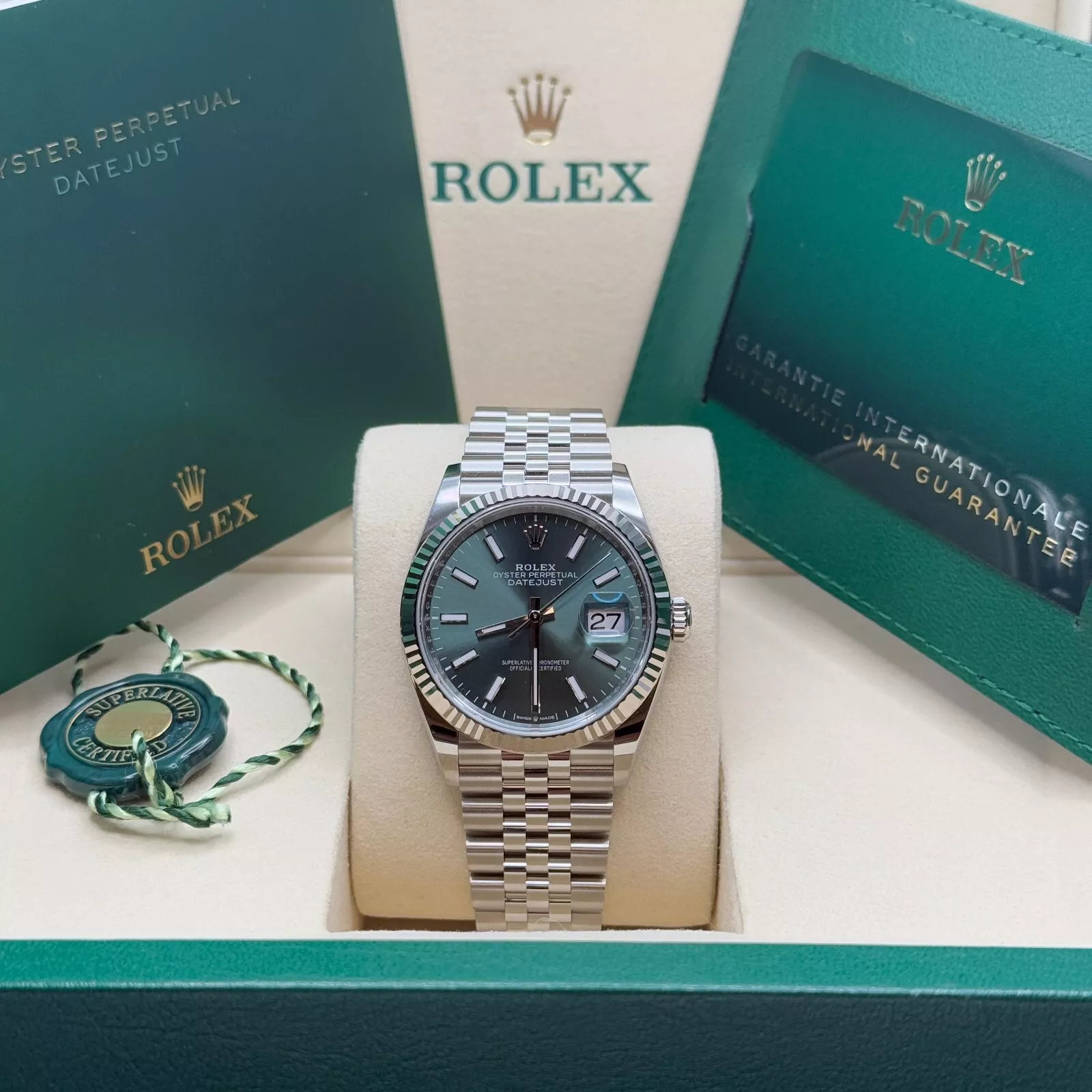 【Super Clone】RLX  Datejust 41mm Mint Green Dial Jubilee Bracelet Watch - 126334-0028