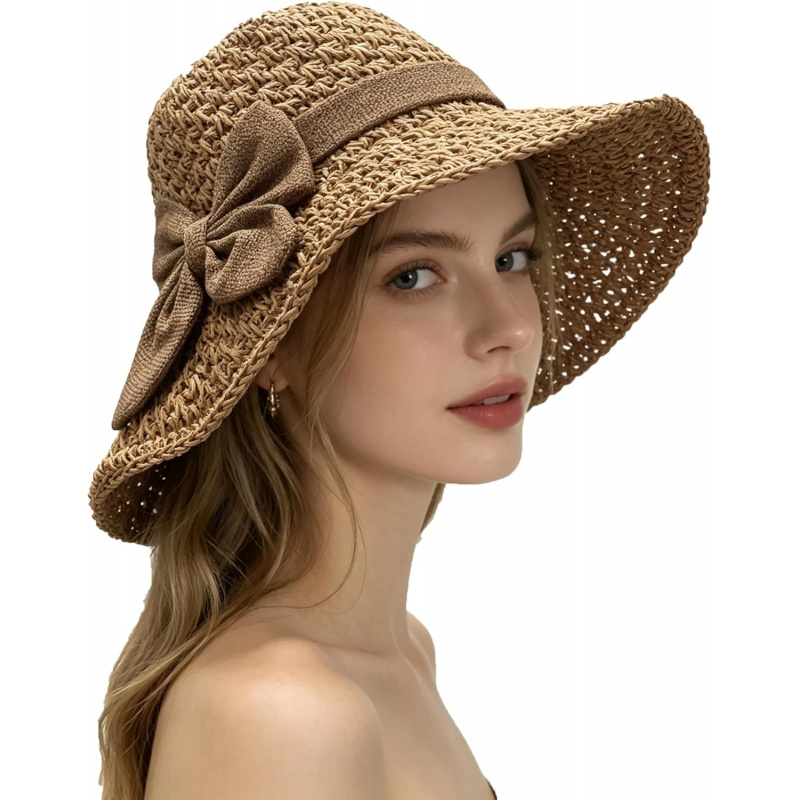 Women Vintage Bowknot Straw Hats
