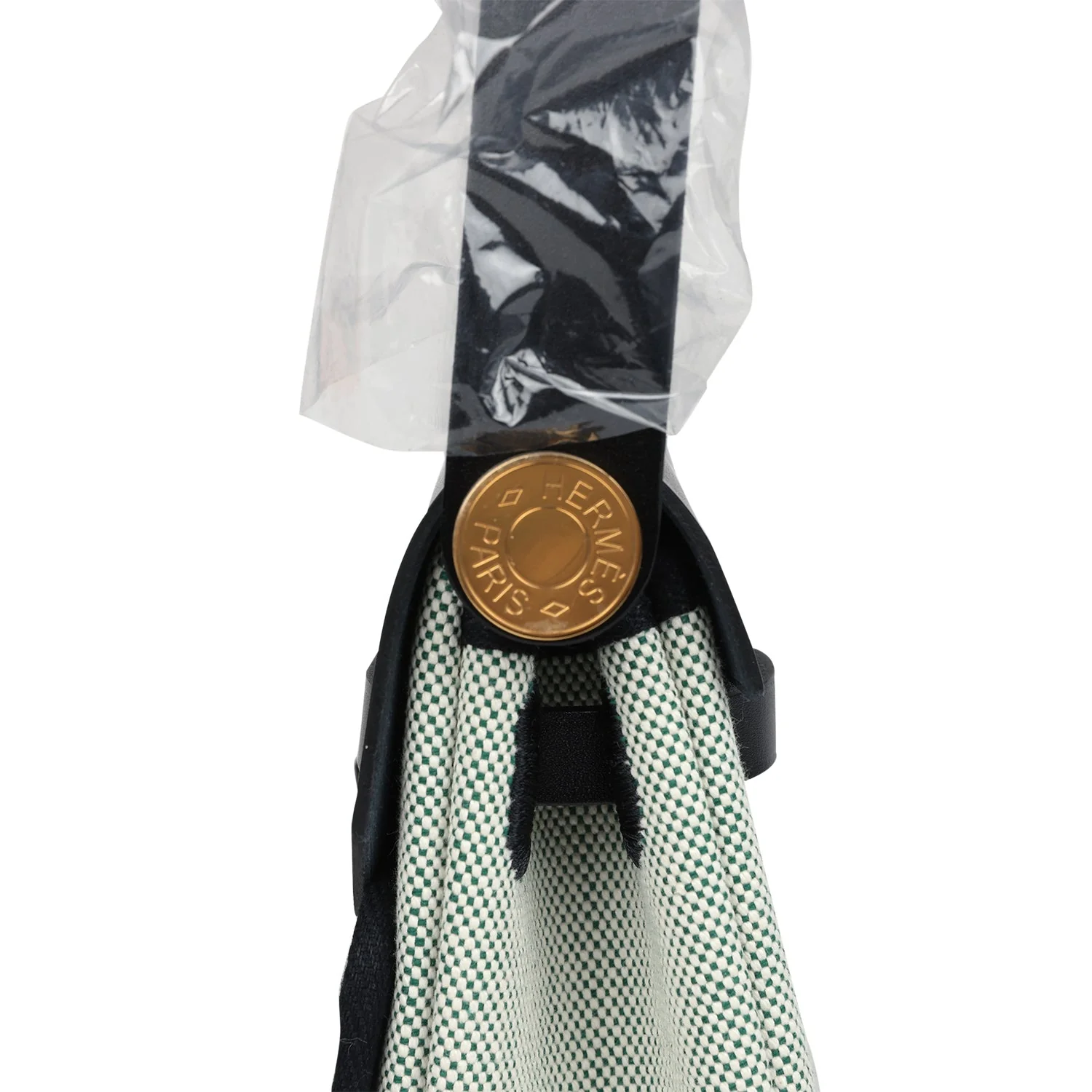 Hermes Herbag Zip 20 Mini Ecru and Vert Moyen Toile H Canvas and Black Vache Hunter Gold Hardware