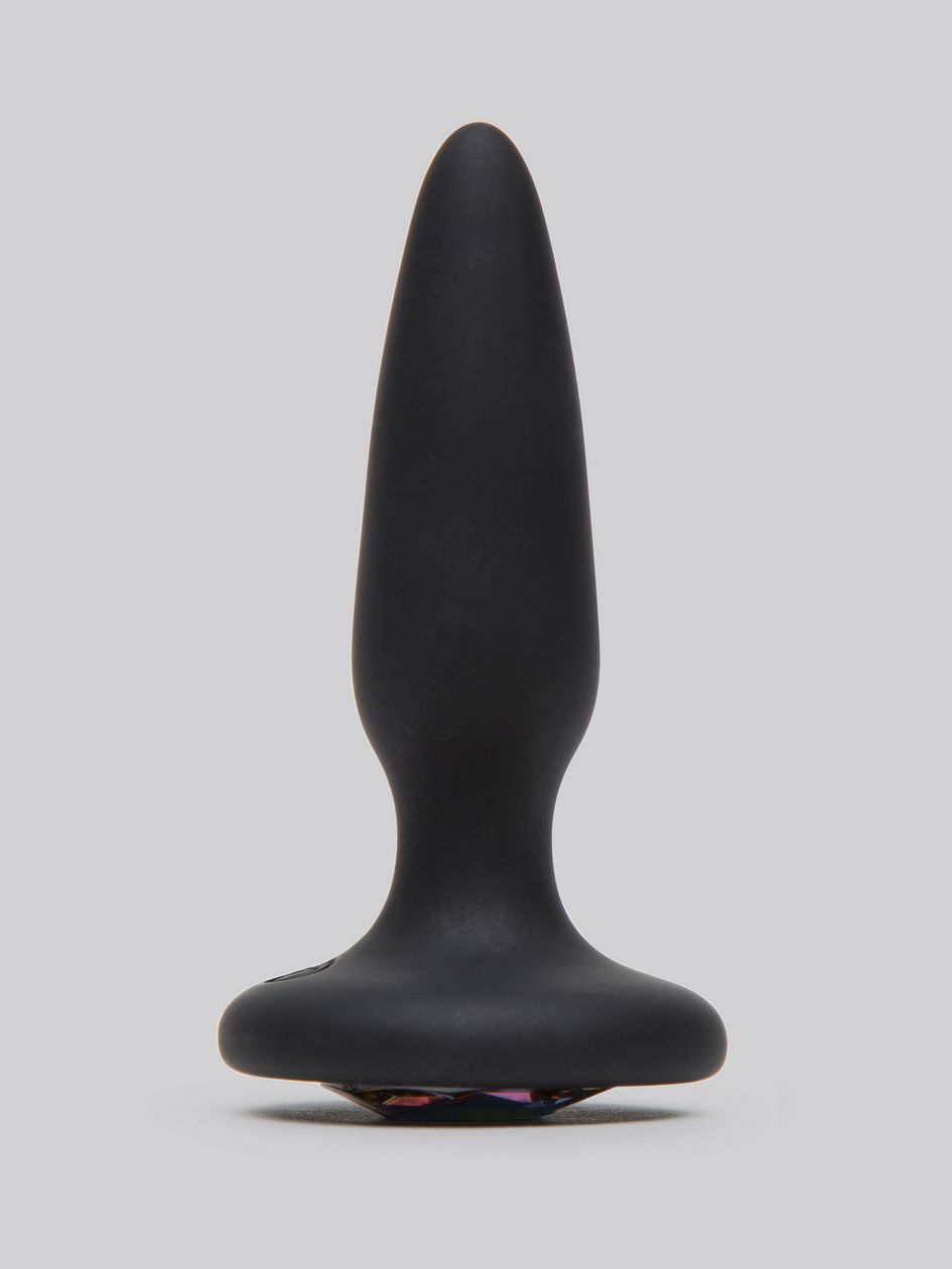 Glams Silicone Black Mini Butt Plug with Rainbow Crystal 3 Inch