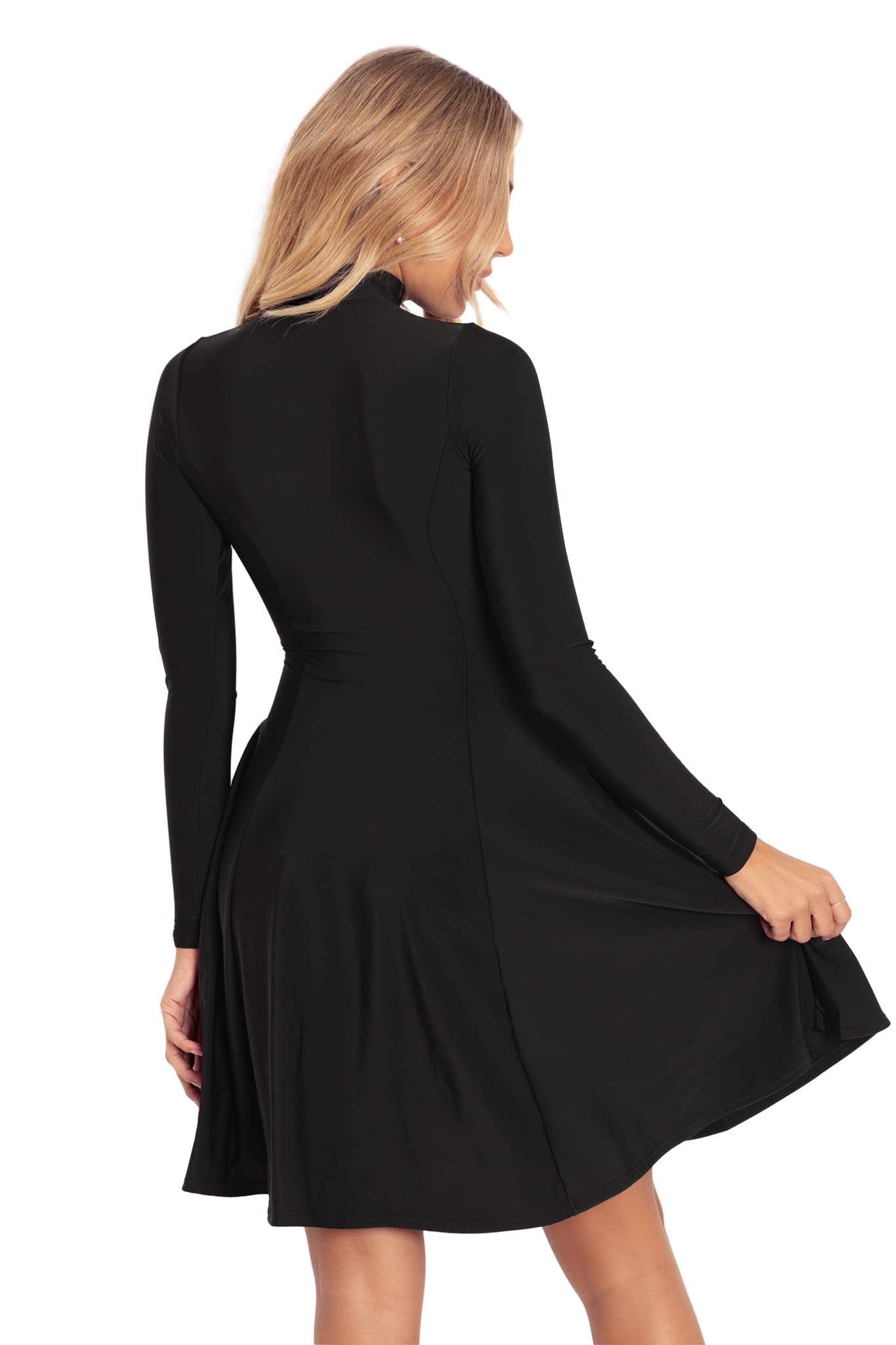 Women’s Black Long Sleeve Longline Dress