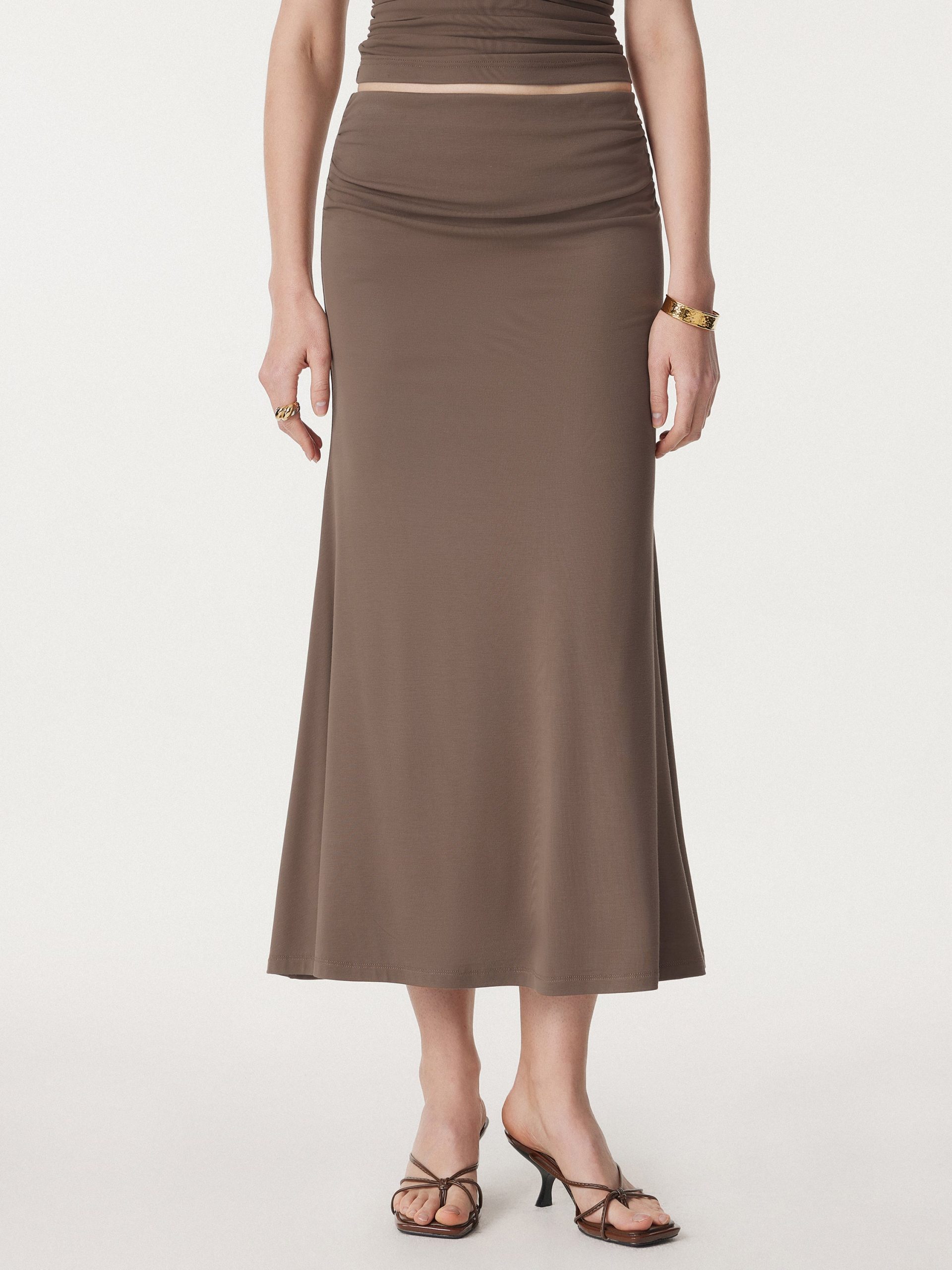 Classic Side Ruched Mermaid Maxi Skirt