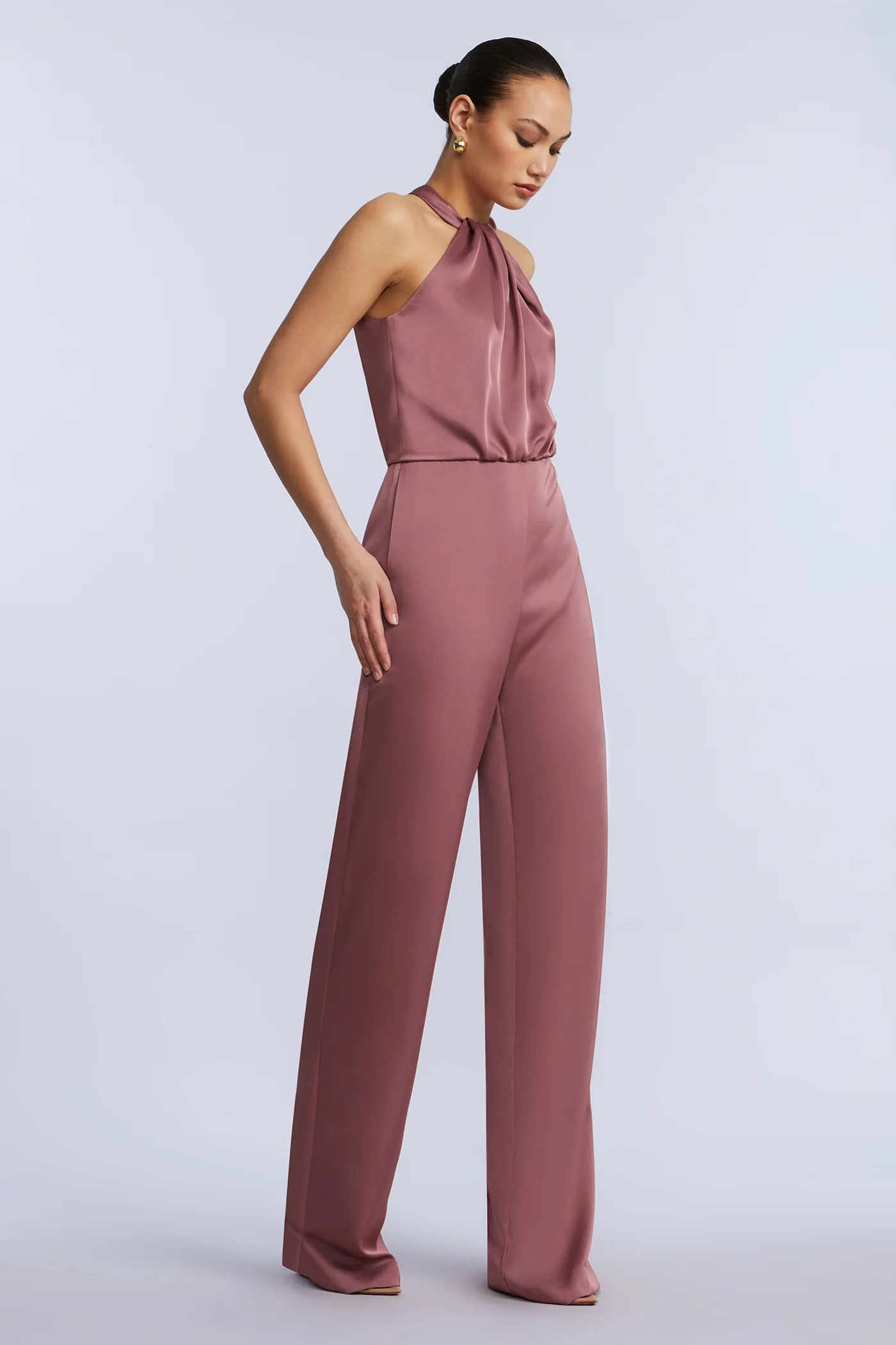 Pleated Halter Jumpsuit