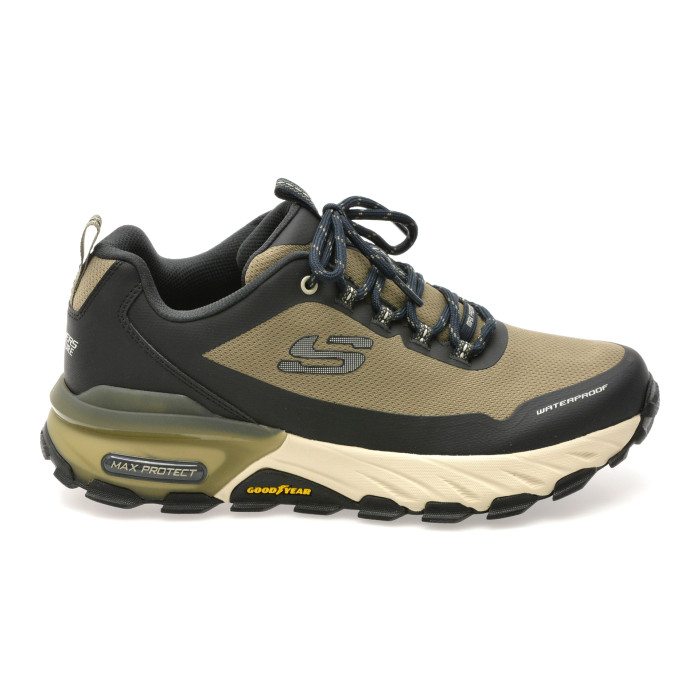 Pantofi sport SKECHERS kaki, MAX PROTECT, din material textil