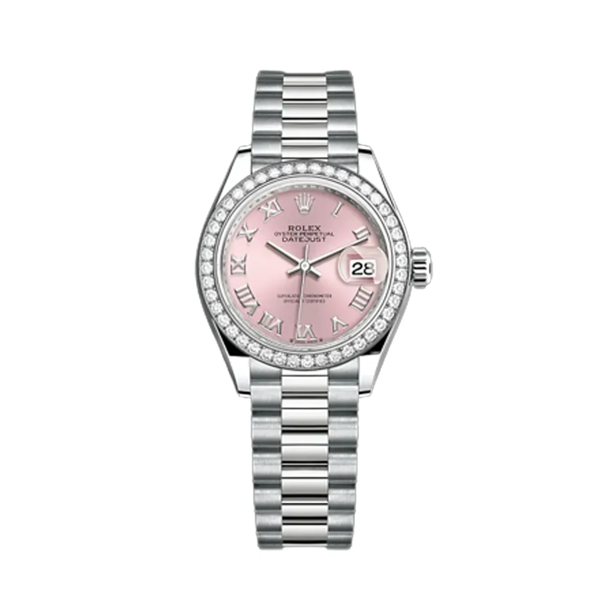 Classic watches LADY-DATEJUST Oyster, 28 mm, white gold and diamonds
