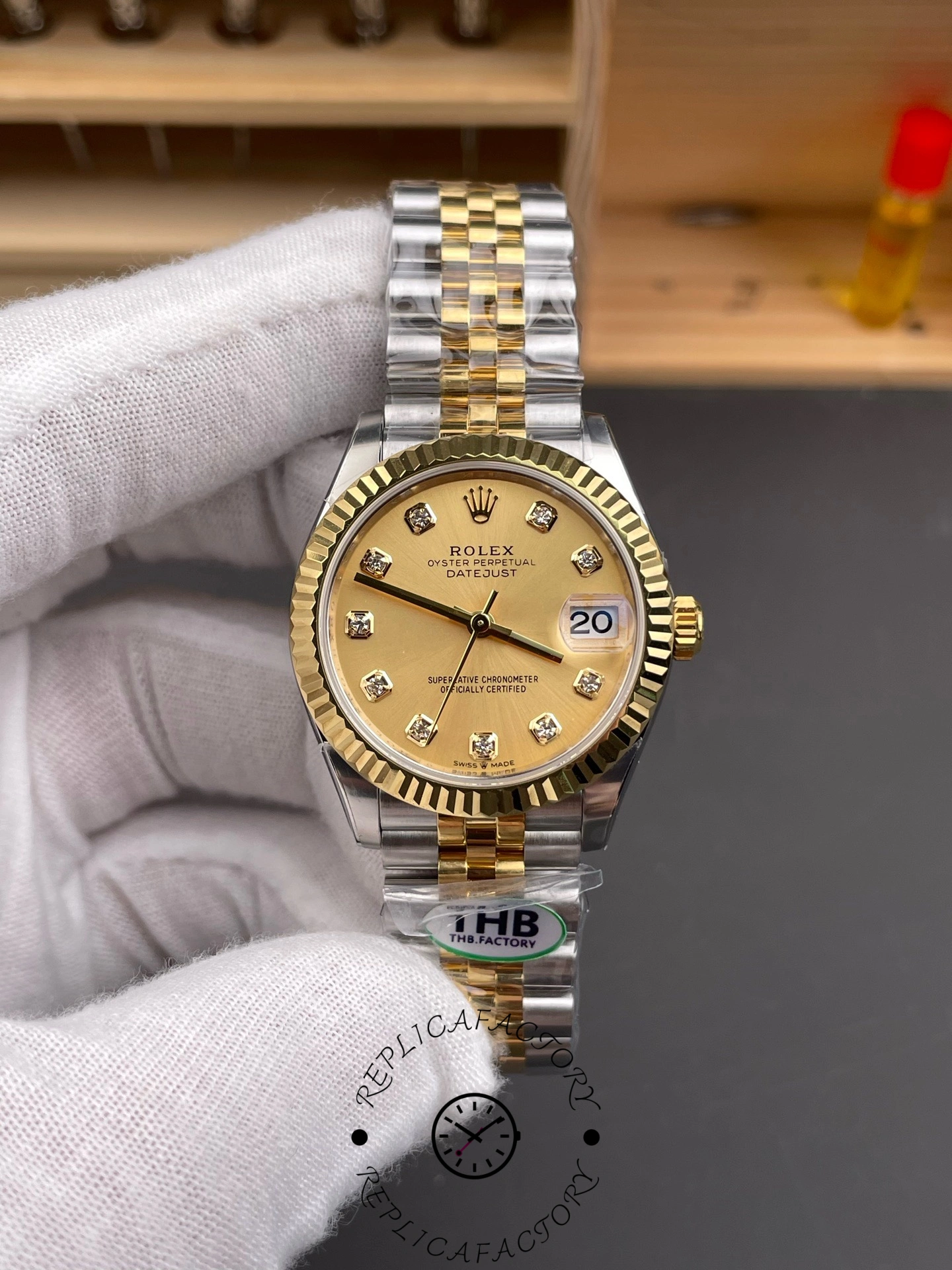 Rolex Datejust 31mm Stainless Steel and Yellow Gold 278273 0026 Champagne Diamond Jubilee