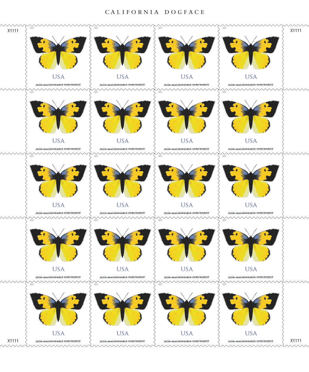 Forever Stamps First Class Postage Stamps California Dogface Butterflies 2019
