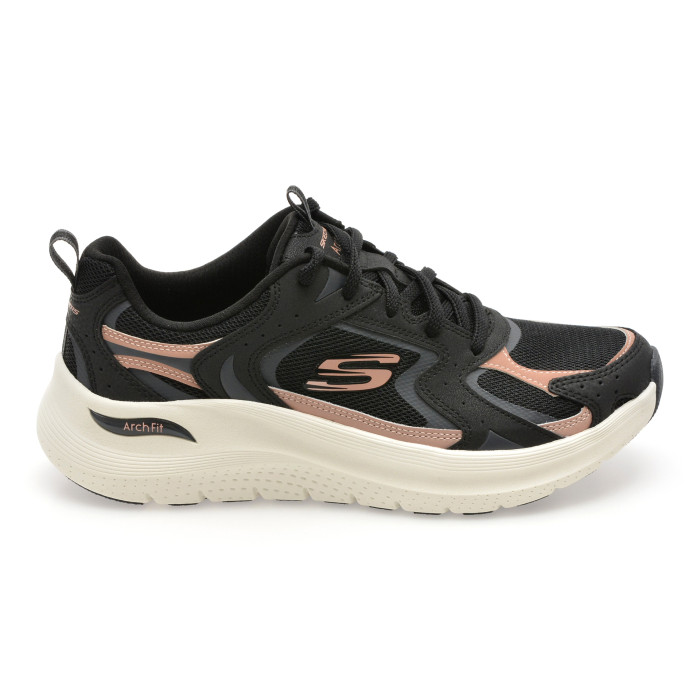 Pantofi sport SKECHERS negri, ARCH FIT 2.0, din material textil