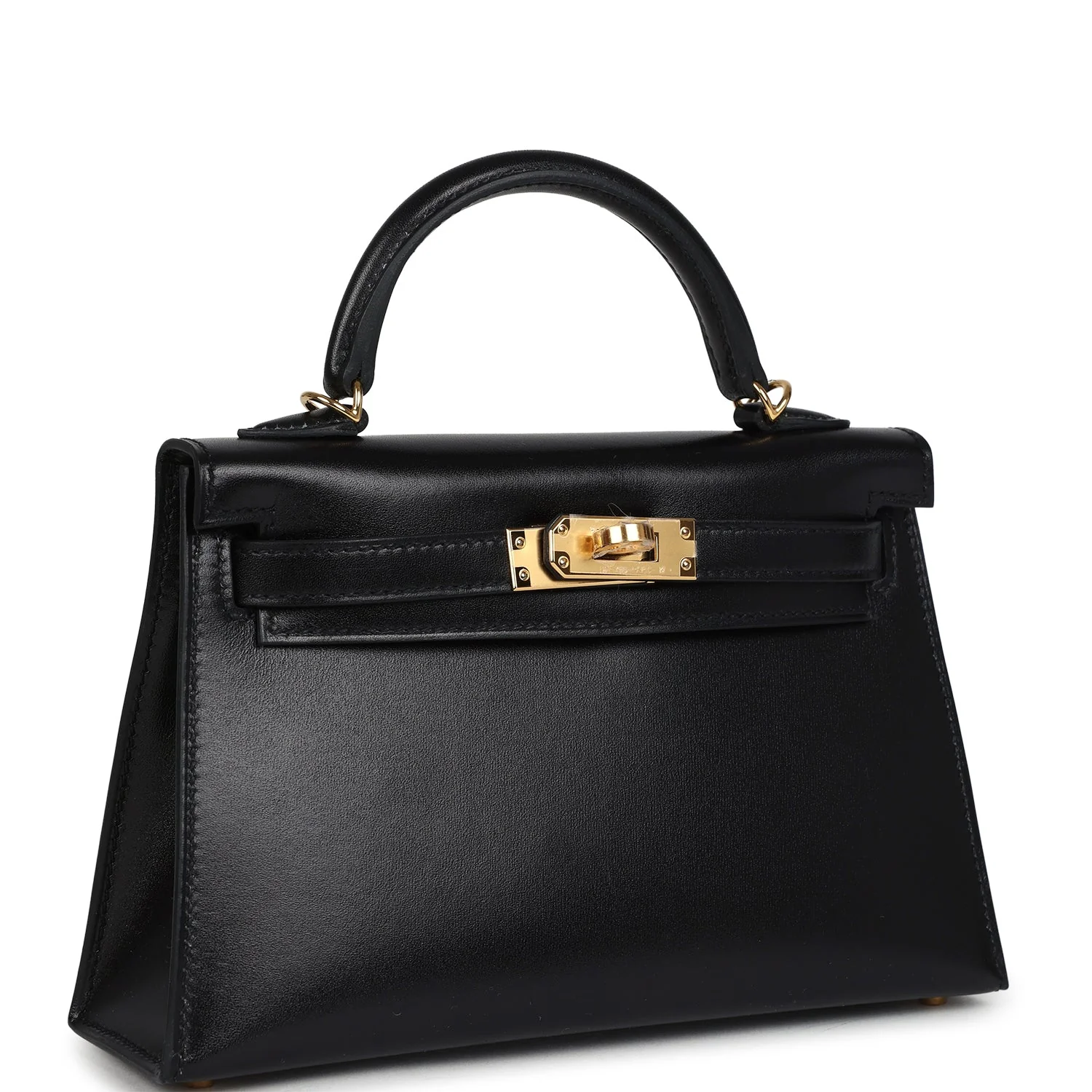 Hermes Kelly Sellier 20 Black Box Gold Hardware