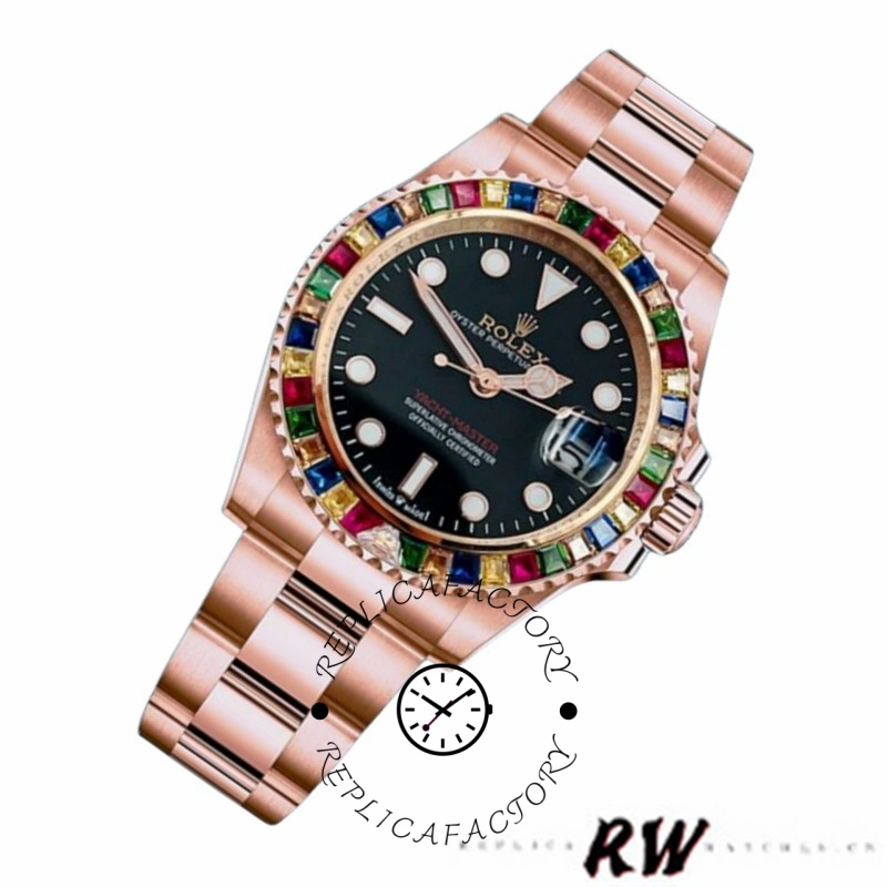 Rolex Yacht-Master 116695 Everose Gold Black Dial 40MM Mens Replica Watch
