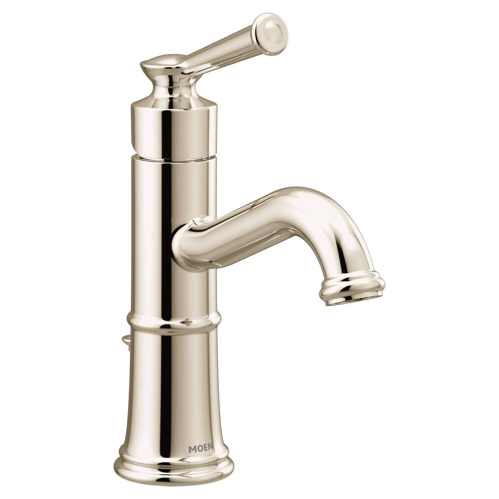 Moen Belfield Single Hole Bathroom Faucet, 1.2 GPM - Polished Nickel