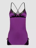Lovehoney Plus Size Satin and Lace Chemise Set Plum