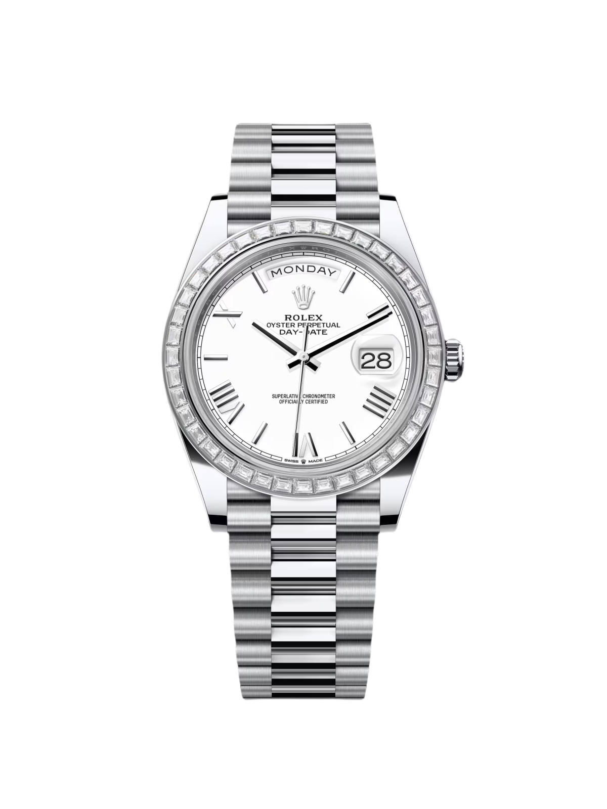 【Super Clone】RLX Day-Date 40mm 228396TBR-0018 White Roman Dial