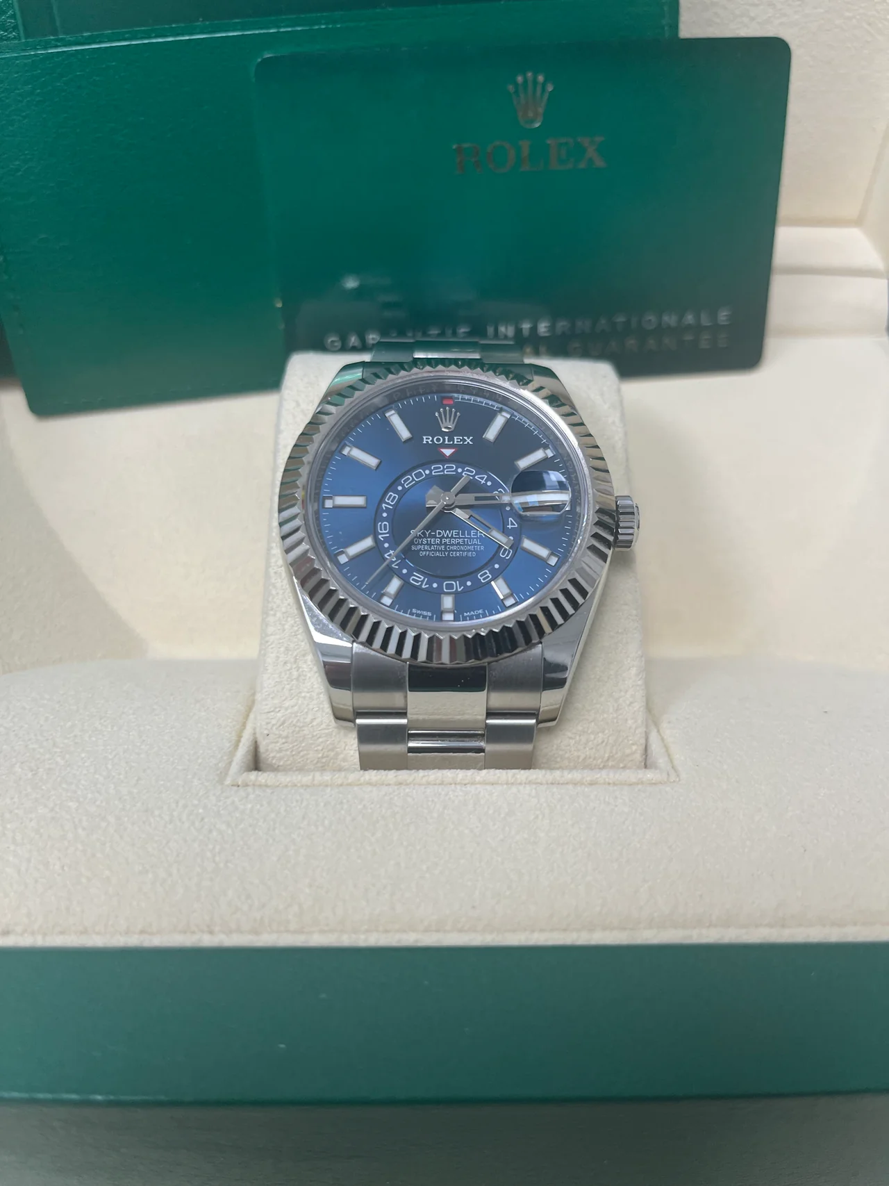 Rolex Sky-Dweller Blue Dial Stainless Steel 326934-0003 Oyster Replica