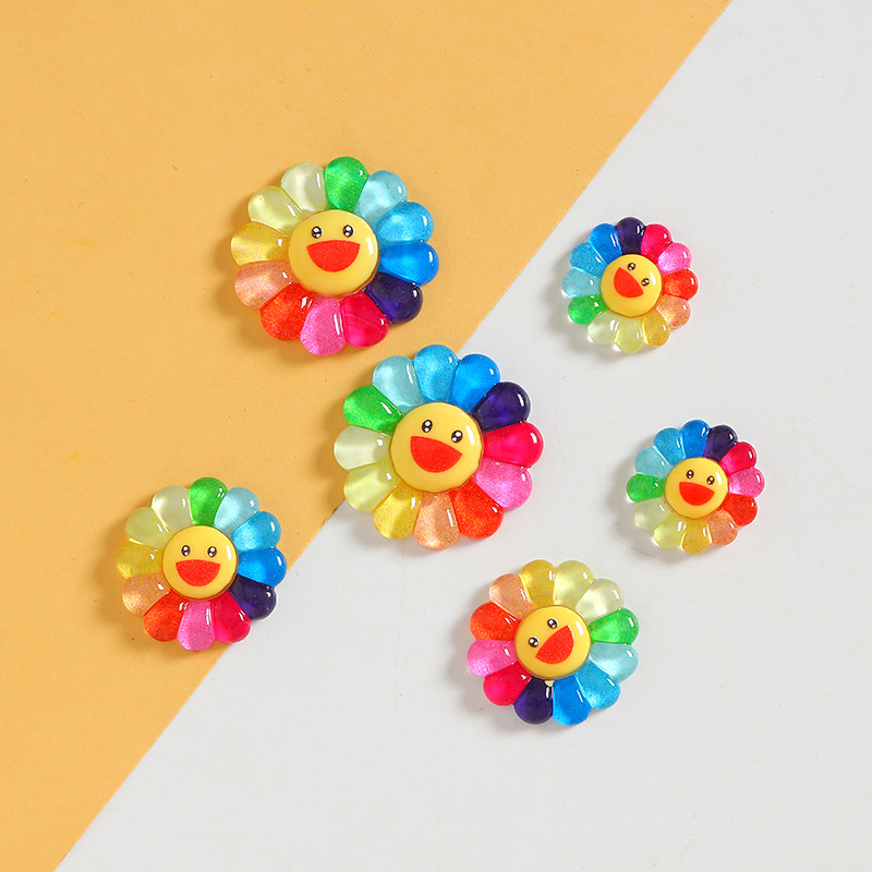 A Pack of 10PCS Colorful smiley face sunflower