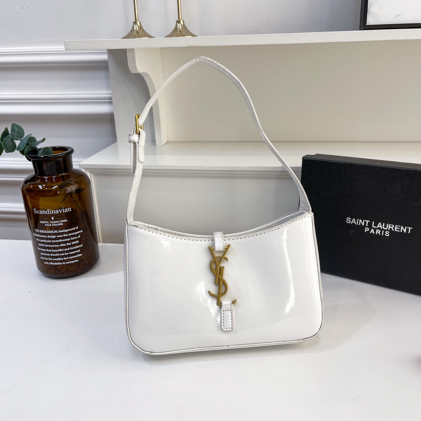 YSL Hobo patent leather bag-35USD-8A-CODE:flashsale29