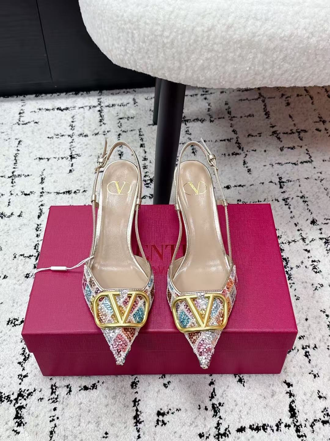 Valentino diamond-encrusted vlogo high heels
