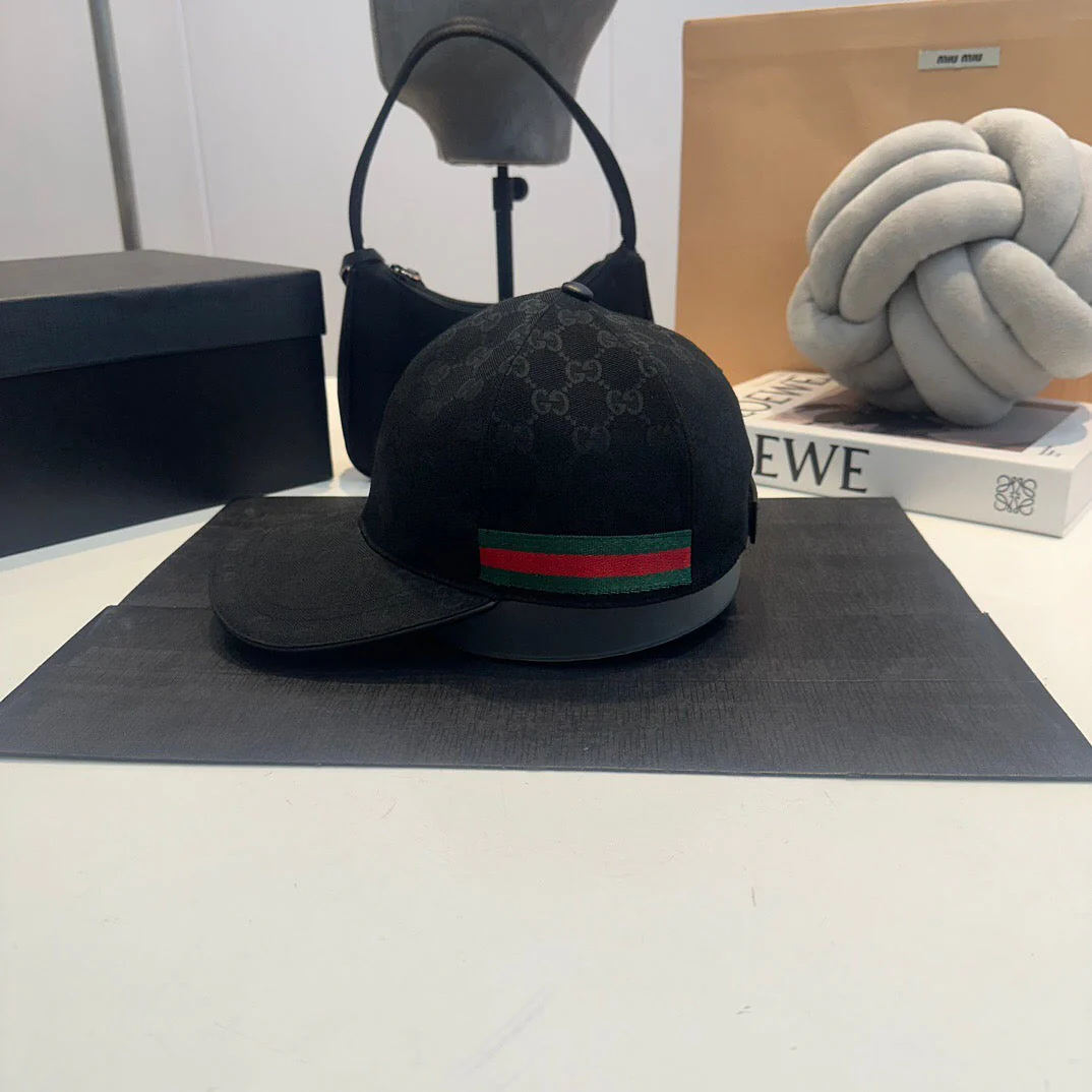 Gucci GG Supreme Web Baseball Cap Black Fabric