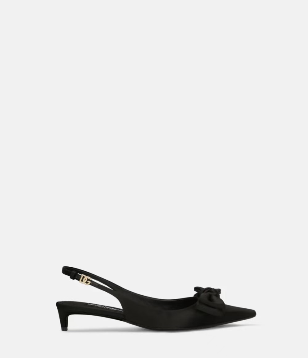 Dolce & Gabban Square Toe Silk High Heels